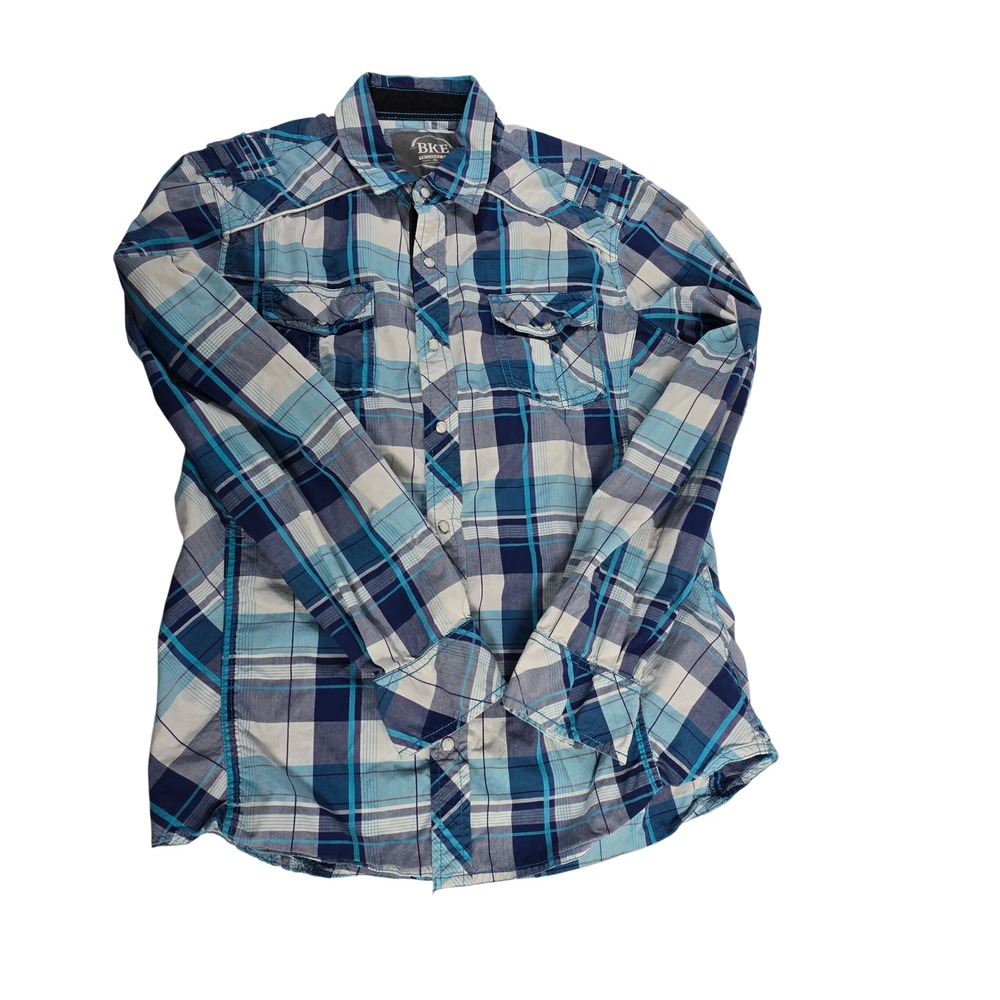 BKE Tailored Fit Plaid Long Sleeve Button Up Shirt Men's XL